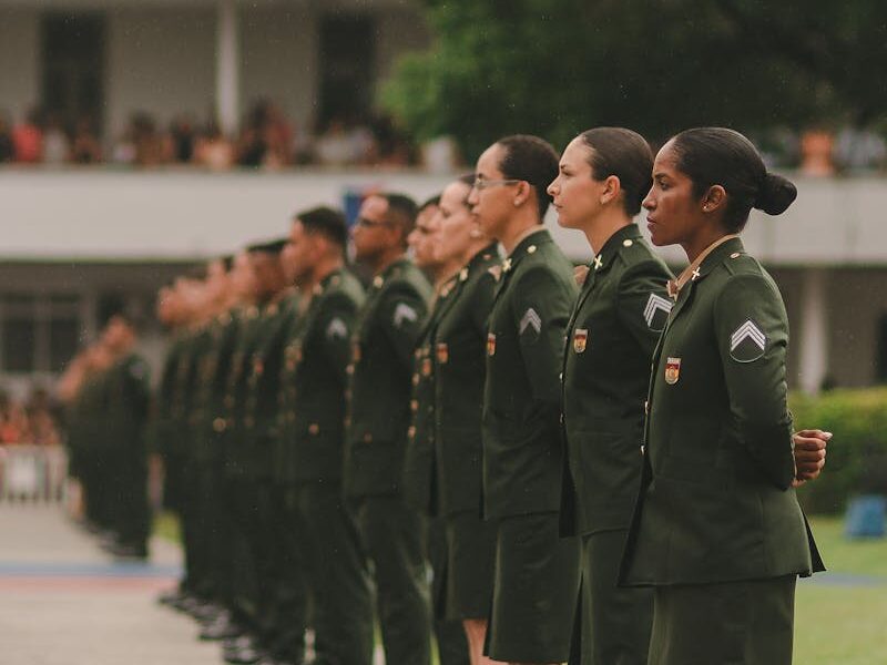 Soldiers in Row on Muster