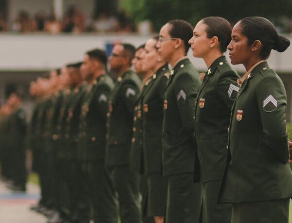 Soldiers in Row on Muster